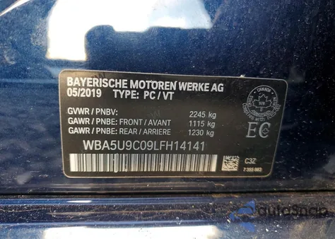 2020 BMW M340Xi from USA, damaged, VIN WBA5U9C09LFH14141